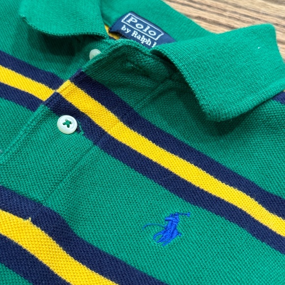 Vtg Polo Ralph Lauren Boy 2T LS Rugby Stripes Pima Cotton Shirt Y2K 90s Preppy - Picture 4 of 8